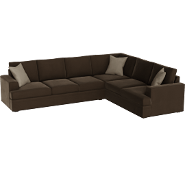 Perspective view of Bonaterra II Chocolate 127 2 Piece Sectional With Left Arm Facing Queen Sleeper Sofa