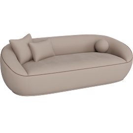 Perspective view of Jenny Taupe Faux Mohair Sofa