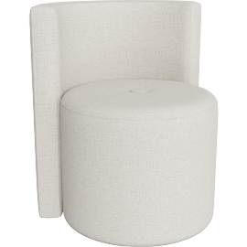 Perspective view of Lacey Rolling Desk Chair, Cream Chenille