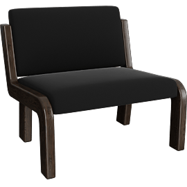 Perspective view of Milo Lounge Chair, Black Faux
