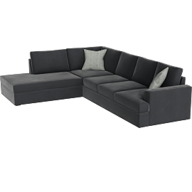 Perspective view of Bonaterra II 127 2 Piece Sectional With Right Arm Facing Sofa & Left Arm Facing Corner Chaise, Gun Metal