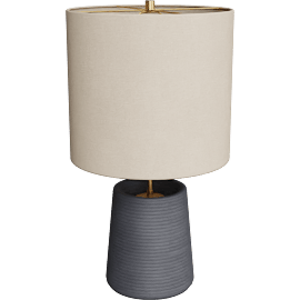 Perspective view of Bruin lamp 22h, Basalt/ Ivory fleck shade