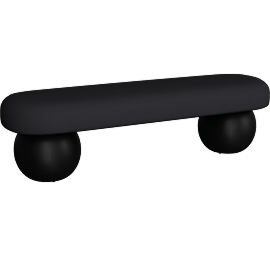 Perspective view of Arielle Black Boucle Upholstered Bedroom Bench, Entryway