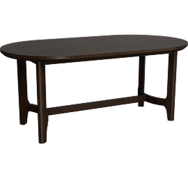 Perspective view of Amira Espresso Brown Wood 70 Oval Dining Table