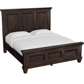 Perspective view of Fitzgerald Brown California King Wood Panel Bed