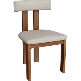 Perspective view of Lyra Cream Curved Back Dining Chair