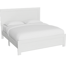 Perspective view of Beri White King Panel Bed, Adjustable Base Compatible