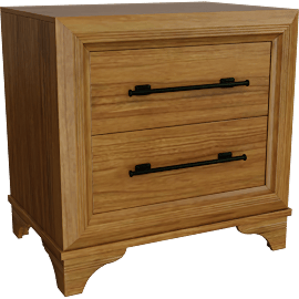 Perspective view of Carlie Honey Brown 2 Drawer Wood Nightstand