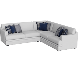 Perspective view of Anacapa Natural Ivory Fabric 110 3 Piece Sectional With Right Arm Facing Full Sleeper