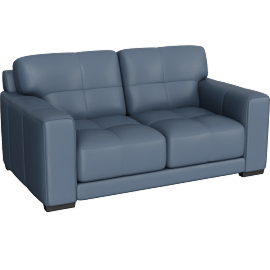Perspective view of Nico Blue 65 Tufted Leather Loveseat