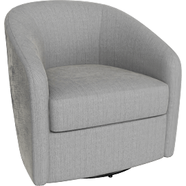 Perspective view of Bonta Dove Grey Swviel Chair