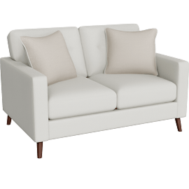 Perspective view of Yuna Loveseat, Cream