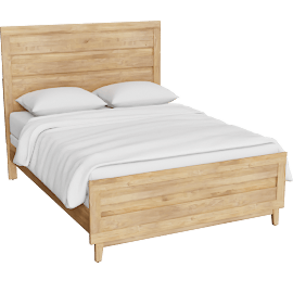 Perspective view of Ranier Natural Queen Panel Bed