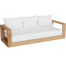 Perspective view of Neroli Outdoor 3 Seater Sofa, White