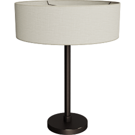 Perspective view of Cohen lamp, 18h, Dark bronze/ white shade