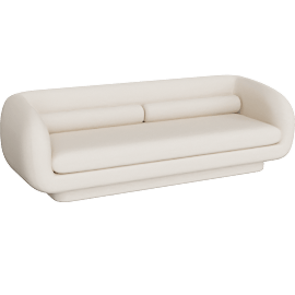 Perspective view of Leonne Sofa Cream Boucle