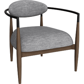 Perspective view of Jagger Chair, Cinder