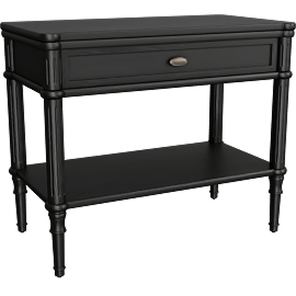 Perspective view of Toulouse 1 Dr Nightstand, Black