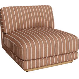 Perspective view of STACK OUTDOOR SLIPPER CHAIR, TERRA ROSSA