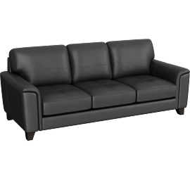 Perspective view of Egbern 87 Pewter Genuine Leather Square Arm Sofa