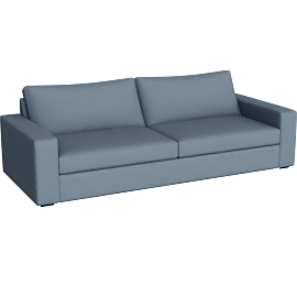 Perspective view of Araceli II French Blue 95 Sofa