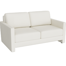 Perspective view of Giorgia 66 Full Convertible Sleeper Loveseat, Snow White