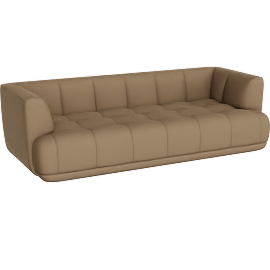 Perspective view of Quilton 2.5 Sofa, Tartaglia 1004 Blue Tan