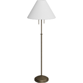 Perspective view of Lucille floor lamp, Mineral/ White shade