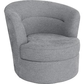 Perspective view of Vina Swivel Barrel Arm Chair, Grey