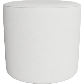 Perspective view of Elora Ottoman White Boucle