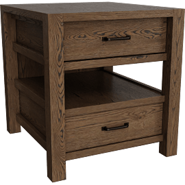 Perspective view of Kai II Brown Oak 22 Wide Rectangle Wood End Table