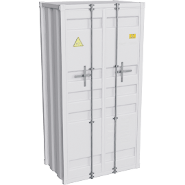 Perspective view of Steele Metal 2-Door Wardrobe Closet, Metal