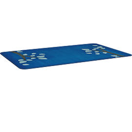 Perspective view of KIDSoft Branching Out Rug Blue Rectangle 7' 6" x 12'