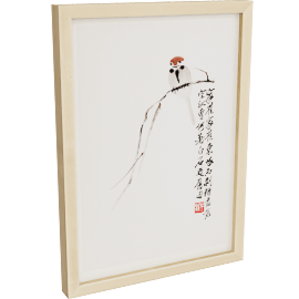 Perspective view of Qi Baishi, Sparrow
