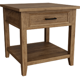 Perspective view of Clareview 24 Wide 1-Drawer Wood End Table, Storage, Drawer, Shelf