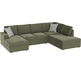 Perspective view of Bonaterra II Forest Green 127 2 Piece Sectional With Left Arm Facing Sofa Chaise + Right Arm Facing Corner Chaise