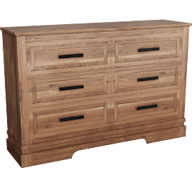 Perspective view of Cloven 6 Drawer Dresser