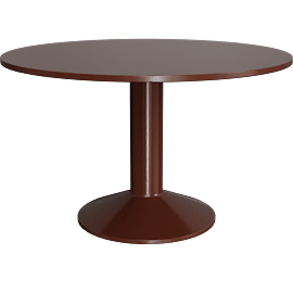 Perspective view of Midst Dining Table, 47" Dark Red