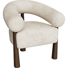 Perspective view of Spara Straight Vegan Shearling Accent Chair, Natural