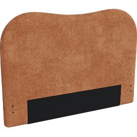 Perspective view of Curve Dipped Rust Queen Uph Headboard