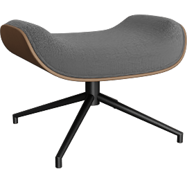 Perspective view of Lennart Brown Ottoman