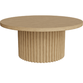 Perspective view of Alden 40 Round Wood Coffee Table, Natural