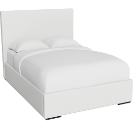 Perspective view of Vera Dream Cream Non Tufted 52H Full Uph Storage Bed