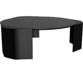 Perspective view of SLAB COFFEE TABLE, NERO MARQUINA, ROUND