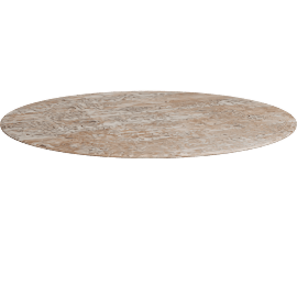 Perspective view of Harlowe Round Rug, Brown