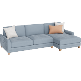 Perspective view of Japandi II 116 2 Piece Sectional With Right Arm Facing Chaise