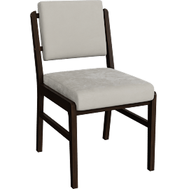 Perspective view of Amira Upholstered Grey Dining Chair