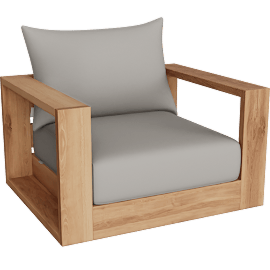 Perspective view of Neroli Outdoor Lounge Chair, Grey