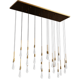 Perspective view of Soltaire 50" Linear Chandelier