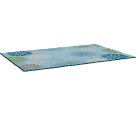 Perspective view of Pixel Perfect Delightful Dahlia Rug, Rectangle 4' x 6'